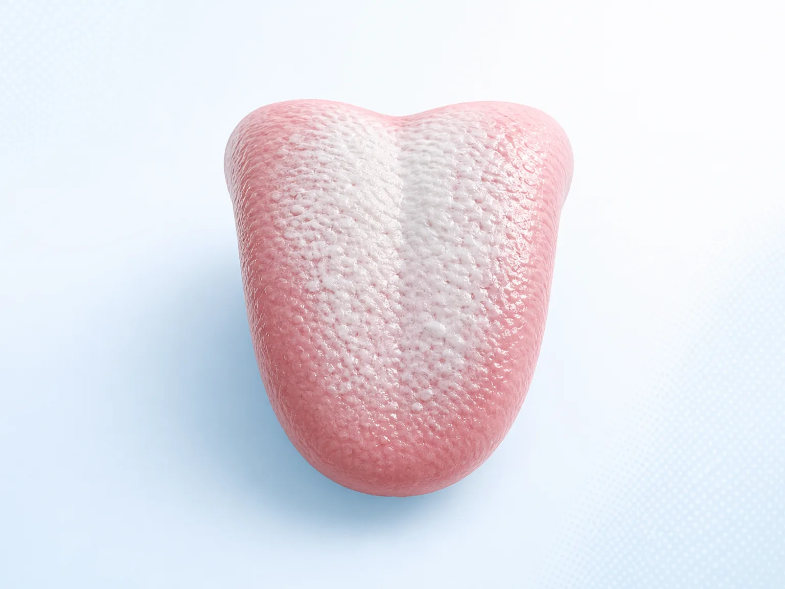 혀 표면에 낀 설태를 은유적으로 표현한 3D 오브젝트 이미지