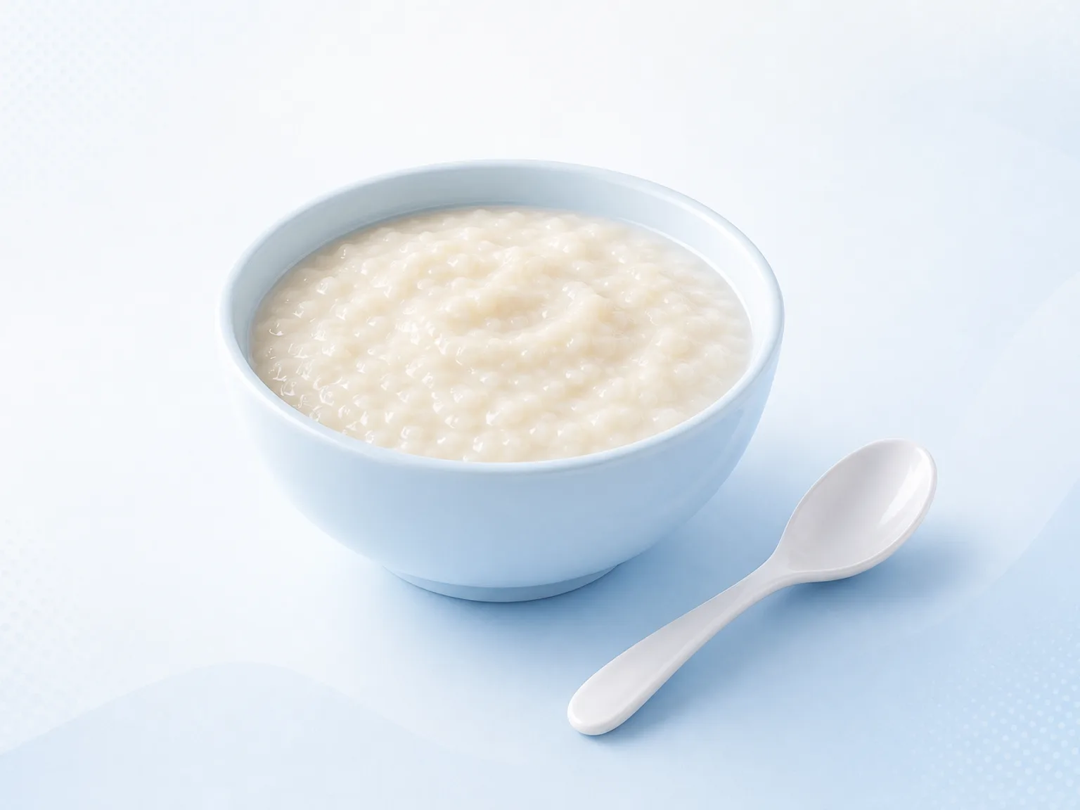 발치 후 먹기 좋은 부드러운 죽 그릇 이미지